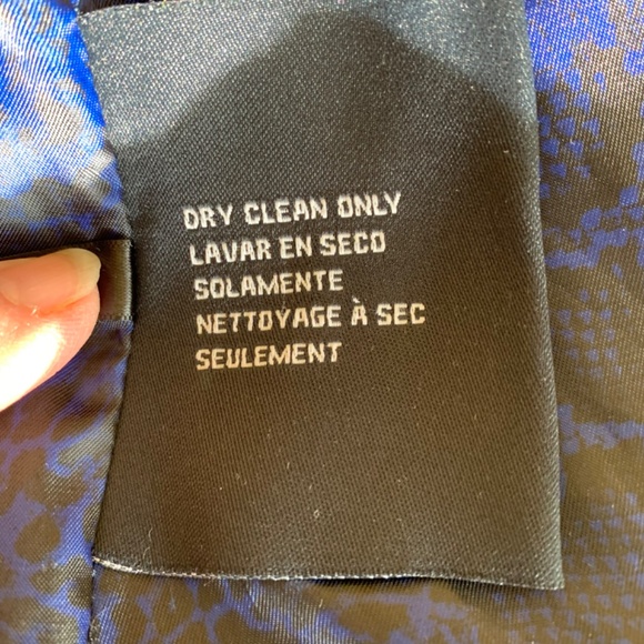 Guess Y2K Wool Blend Fit and Flare Lined Coat Zip Blue Size Small - Picture 7 of 12